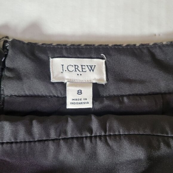 J.Crew Woman Black/White Houndstooth Workwear Wool Blend Pencil Skirt Size 8 - Picture 3 of 7